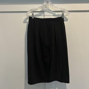 Vintage Halston III Skirt Womens 4P Black Wool Pleated Knee Length‎ Made USA 80s